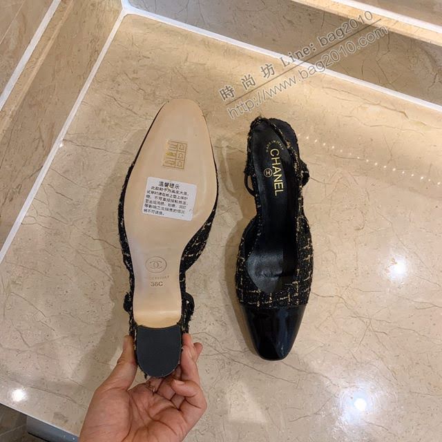 Chanel女鞋 香奈兒時尚經典涼鞋 Chanel中跟涼鞋  naq1092